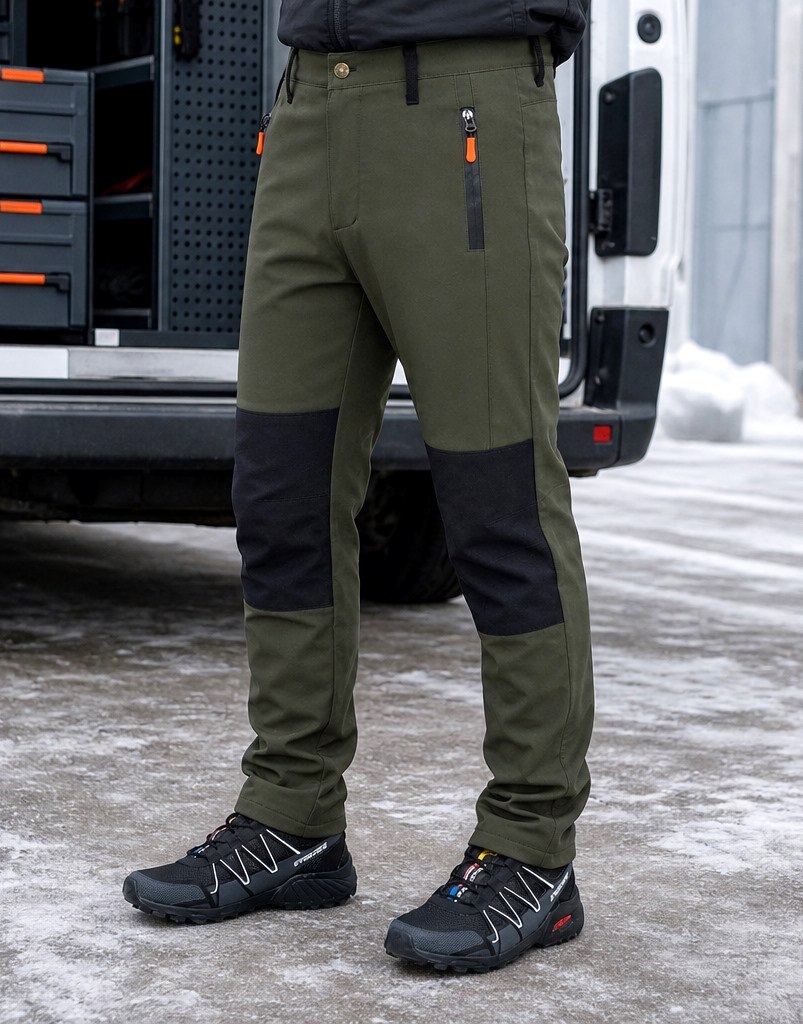 Haki softshell kışlık iş pantolonu