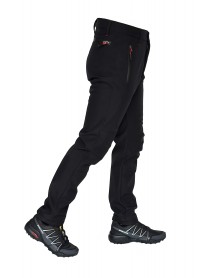 Kışlık Siyah Softshell Outdoor Motorcu Pantolonu – Su ve Rüzgar Geçirmez Polar İçli