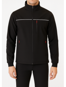Kışlık Siyah İçi Polarli Su ve Rüzgar Geçirmez Outdoor Motosiklet Softshell Mont