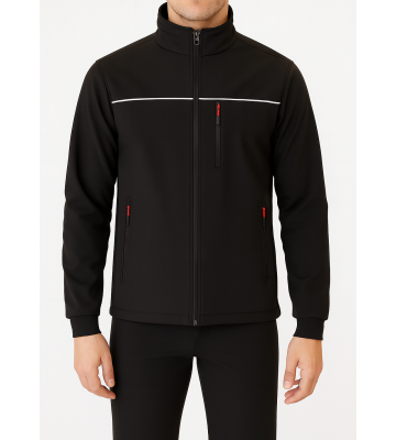 Kışlık Siyah İçi Polarli Su ve Rüzgar Geçirmez Outdoor Motosiklet Softshell Mont
