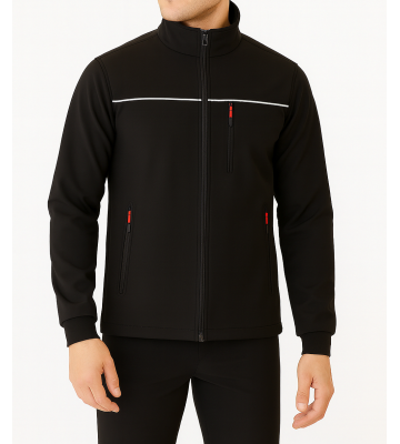 Kışlık Siyah İçi Polarli Su ve Rüzgar Geçirmez Outdoor Motosiklet Softshell Mont