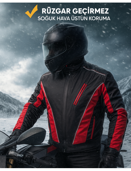 Rüzgar Geçirmez Soğuk Hava Motorcu Montu ( Yeni Yasaya Uygun )