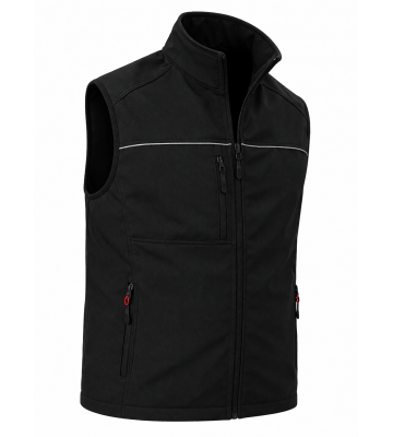 Erkek Outdoor Yelek Siyah | Softshell Fermuarlı Hafif Yelek