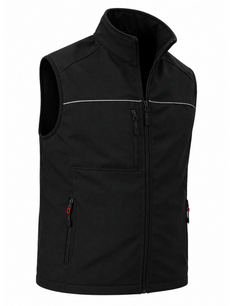 Erkek Outdoor Yelek Siyah | Softshell Fermuarlı Hafif Yelek