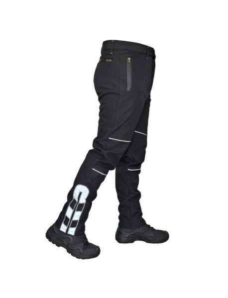 YSF WorkWear Siyah / Siyah Reflektörlü Motorcu Pantolonu