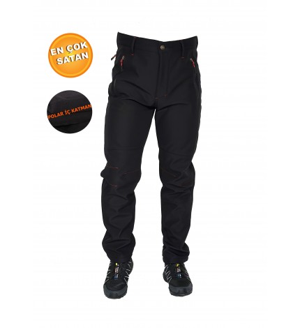YSF Outdoor Kışlık Siyah İçi Polarlı Softshell Pantolon