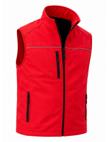 Softshell Outdoor Yelek Kırmızı | Softshell Fermuarlı Hafif Yelek