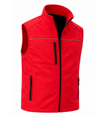 Erkek Outdoor Yelek Kırmızı | Softshell Fermuarlı Hafif Yelek