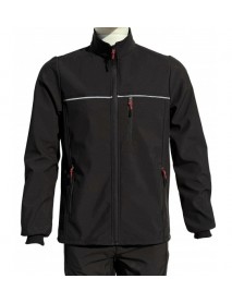 YSF WorkWear Kışlık Polarlı Siyah Softshell Mont