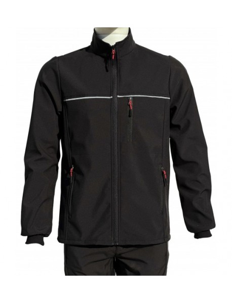 YSF WorkWear Kışlık Polarlı Siyah Softshell Mont